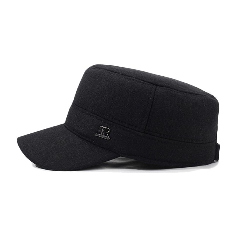 Winter Middle-Aged and Elderly Dad Cotton Cap Men's Outdoor Windproof Cold-Proof Cap Ear Protection Velvet Warm Flat Cap