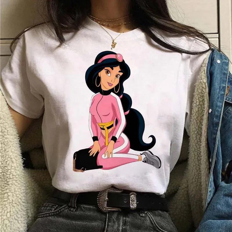 Punk Princess Printed Tshirt Cute Pattern Tee Mermaid Ariel Kawaii Girls TShirt Summer Womens Tops Harajuku T Shirt
