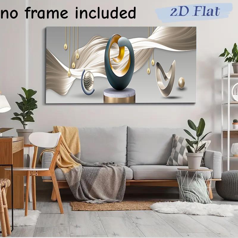 

1 modern abstract geometric decoration painting, living room entrance light luxury style frameless canvas hanging painting, simp (as the picture,50x100cm No Frame)