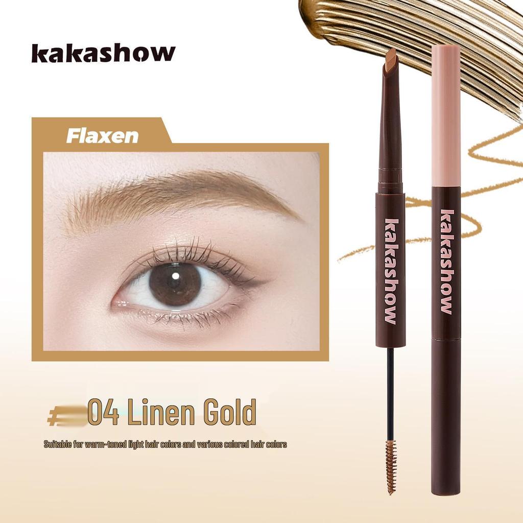 Kakashow Dual-Ended Brow Pencil & Tint: Natural, Waterproof, Sweat- & Smudge-Proof, Long-Lasting 2-in-1.
