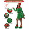 6 Pack Christmas Elf Costume Velvet Xmas Suit Christmas Cosplay Clothing Green Parent-Child Girl Fancy Dress Christmas Cosplay