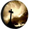 Christian Cross Spare Tire Cover Religious Faith Polyester Waterproof Camper RV Protector