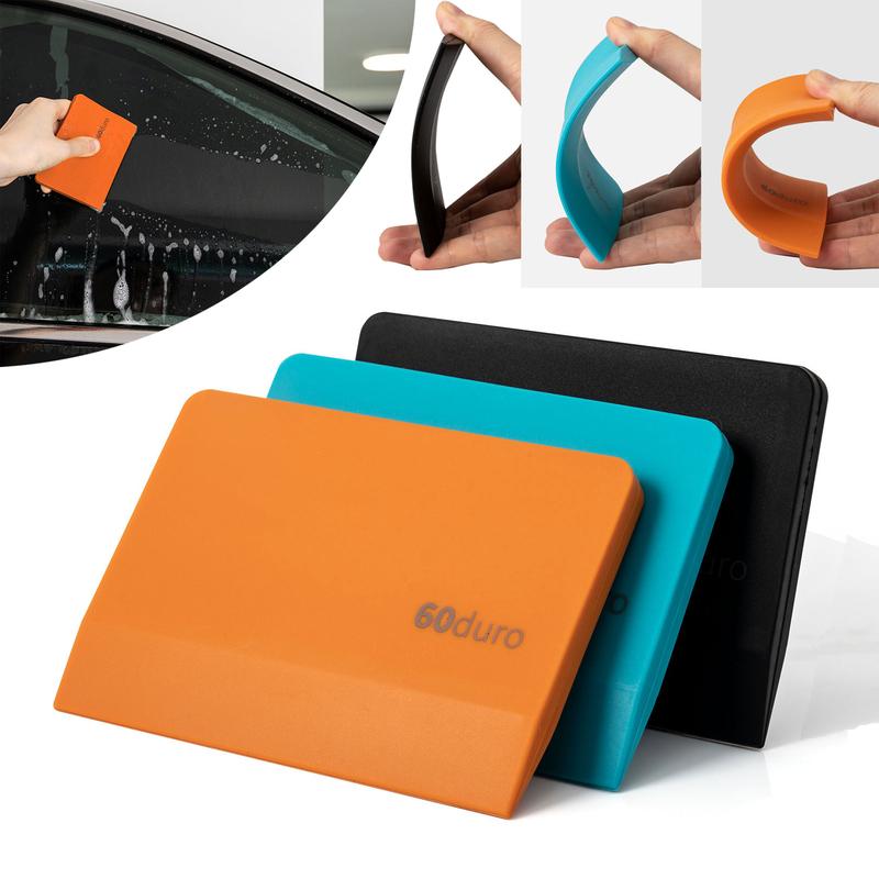FOSHIO Rubber Scraper Set with Different Hardness Carbon Film Wrapping Squeegee Window Tint Water Remover Glass Cleaning Tool