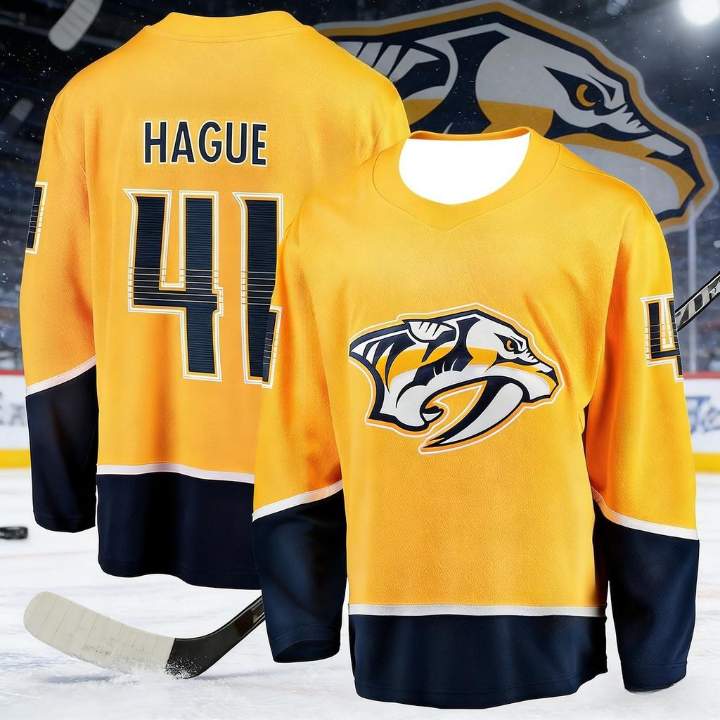 2026 Pánský hokejový dres 3D tištěné zvířecí logo Odvádějící vlhkost Rychleschnoucí Zlatá barva Dlouhý rukáv Tričko Dětské