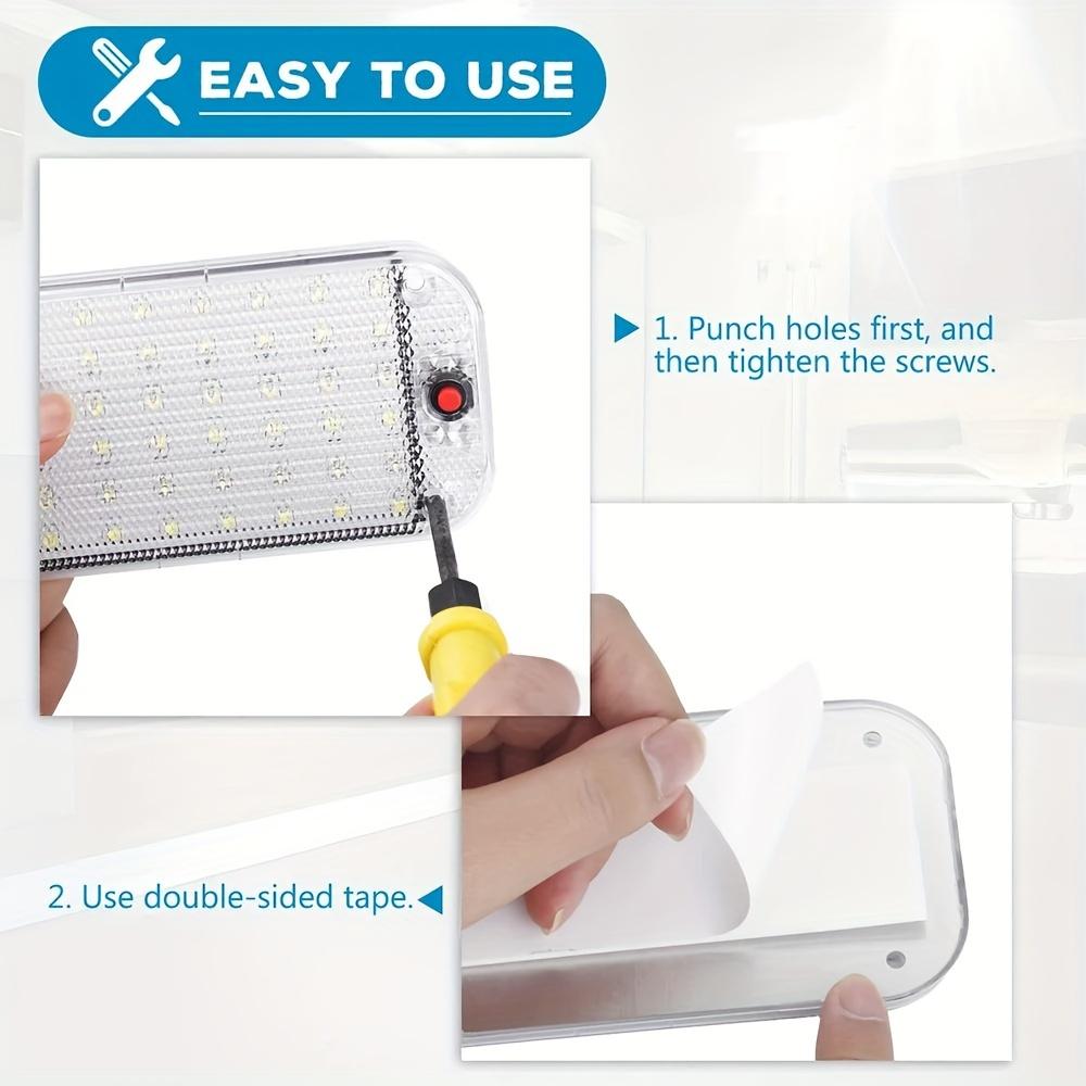LED Car Interior Light Panel Set with Switch, Slim Cabin Lamp for Multiple Install
