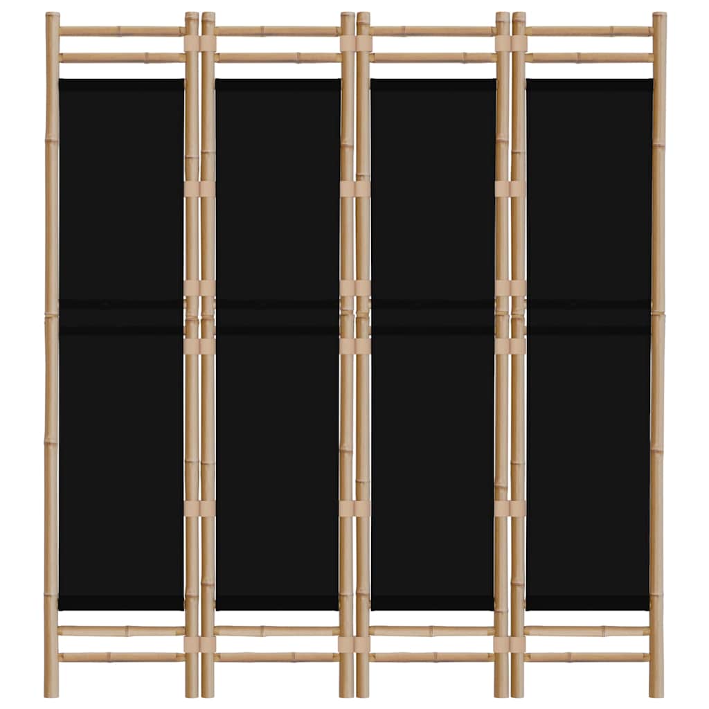 4 Piece Folding Screen 160 Cm Bamboo and Canvas