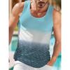 3D Printed Colorful Stripe Gradient Tank Tops For Men Coconut Tree Pattern Tees Summer Loose Street Sport Tops