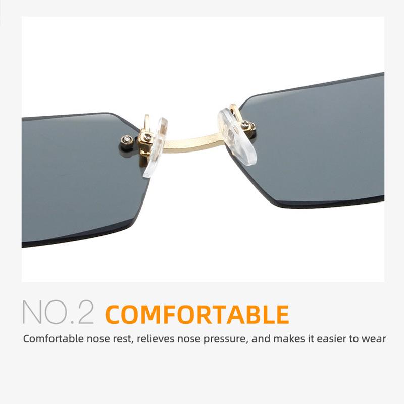 Trendy Frameless Square Sunglasses with Personalized Sun Protection
