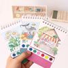 Conjunto Criativo de Livro de Pintura Folhas de Aquarela com Grades de 6 Cores Pincel Ergonômico Mini Livro de Trabalho de Aquarela Kit de Viagem para Adultos Presente