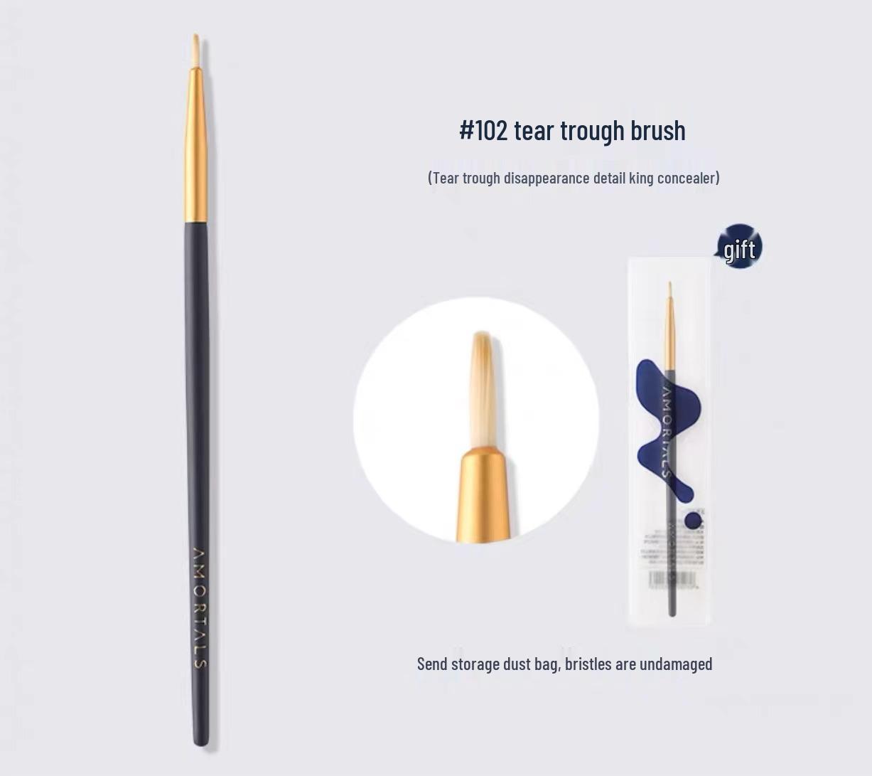 

ERMTAO Бесшовная кисть для консилера и румян - Круглая головка для темных кругов и носослезных борозд, Плоская головка для тональной основы.