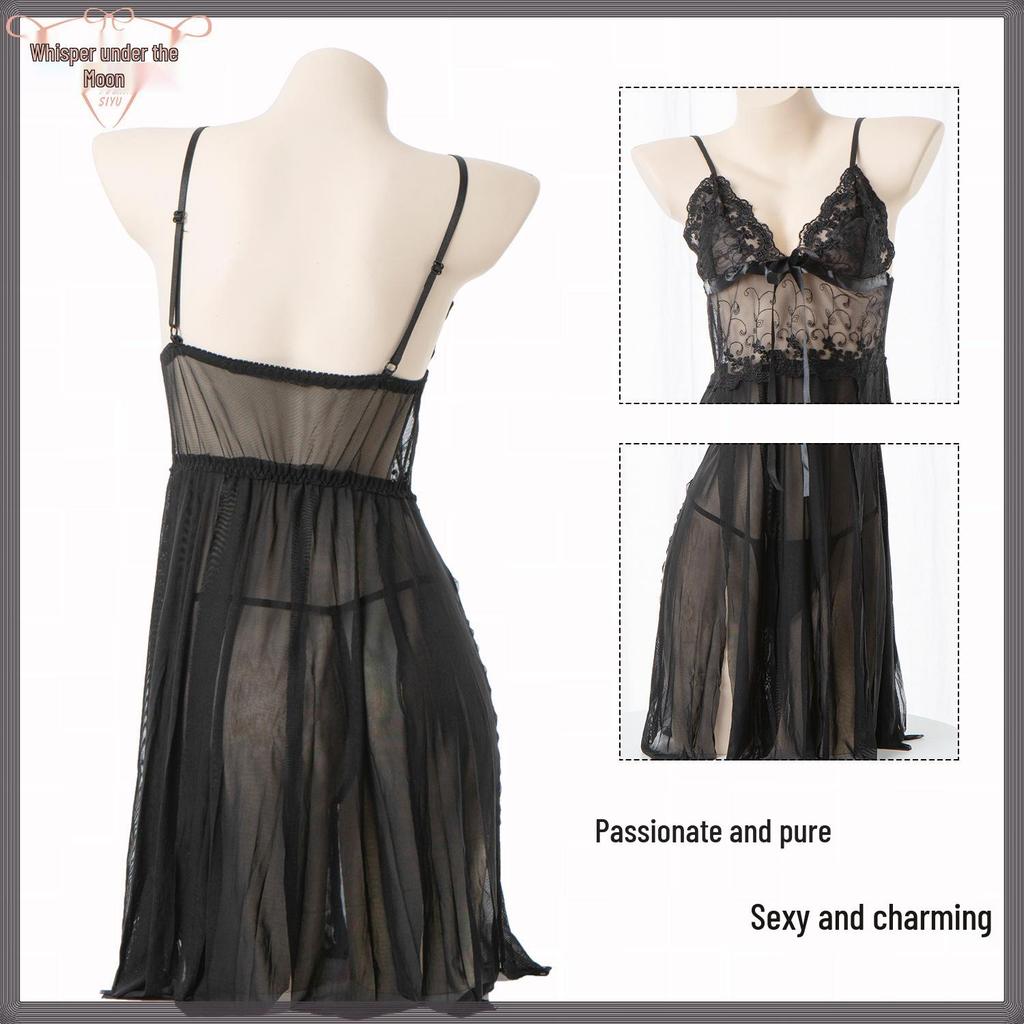 Lace Nightgown - European & American Sexy Embroidered Women's Sling Dress