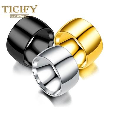 Bague pour hommes en acier titane, Version large de l'anneau de nouilles Photon en acier inoxydable