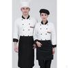 Chef Apparel Double Breasted Uniform Stand Hotel Cook Clothes White