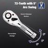 Quick-Release Mini Ratchet Wrench 72 Teeth Quick Socket Ratchet  Mechanic Tools