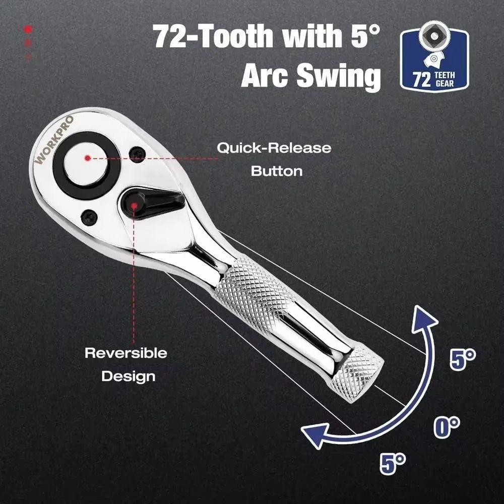 Quick-Release Mini Ratchet Wrench 72 Teeth Quick Socket Ratchet  Mechanic Tools