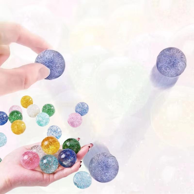 12 Stück 30 mm Glitzer-Hüpfbälle, Spielzeug für Kinder, Jungen und Mädchen