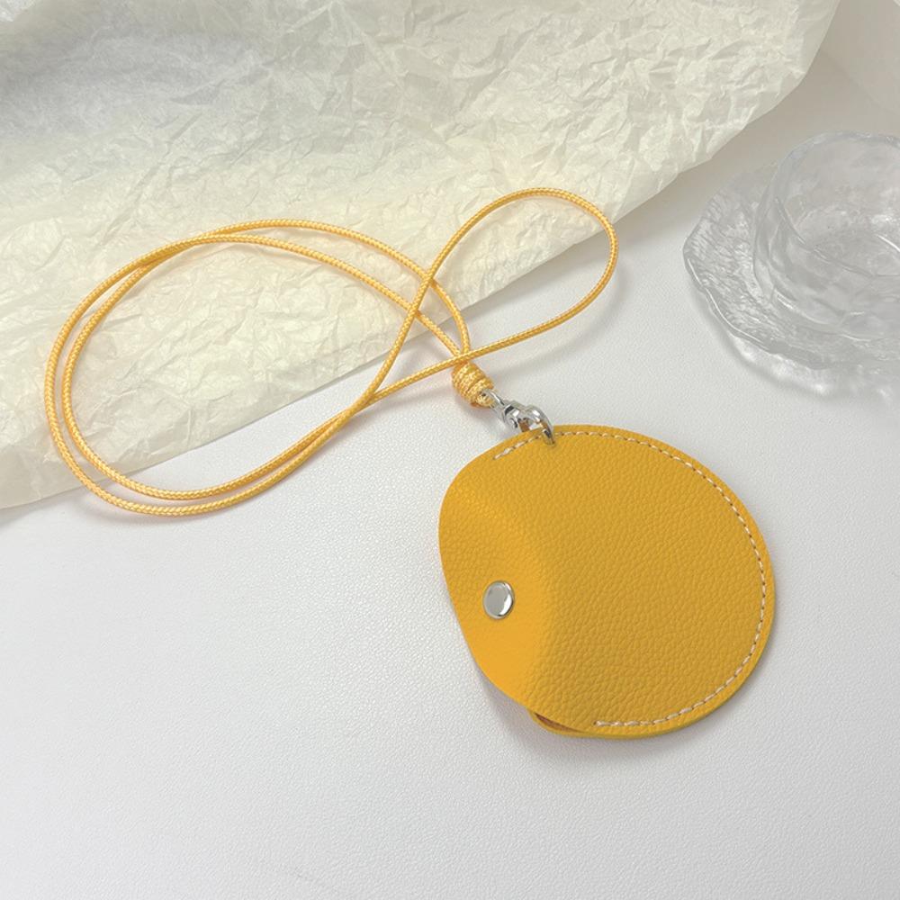 

Защитный чехол для наушников из искусственной кожи с защитой от потери, подвеска на шею, чехол для хранения наушников, длинное кожаное ожерелье, женский жёлтый