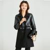 Women's Mid-length Leather Jacket For Winter