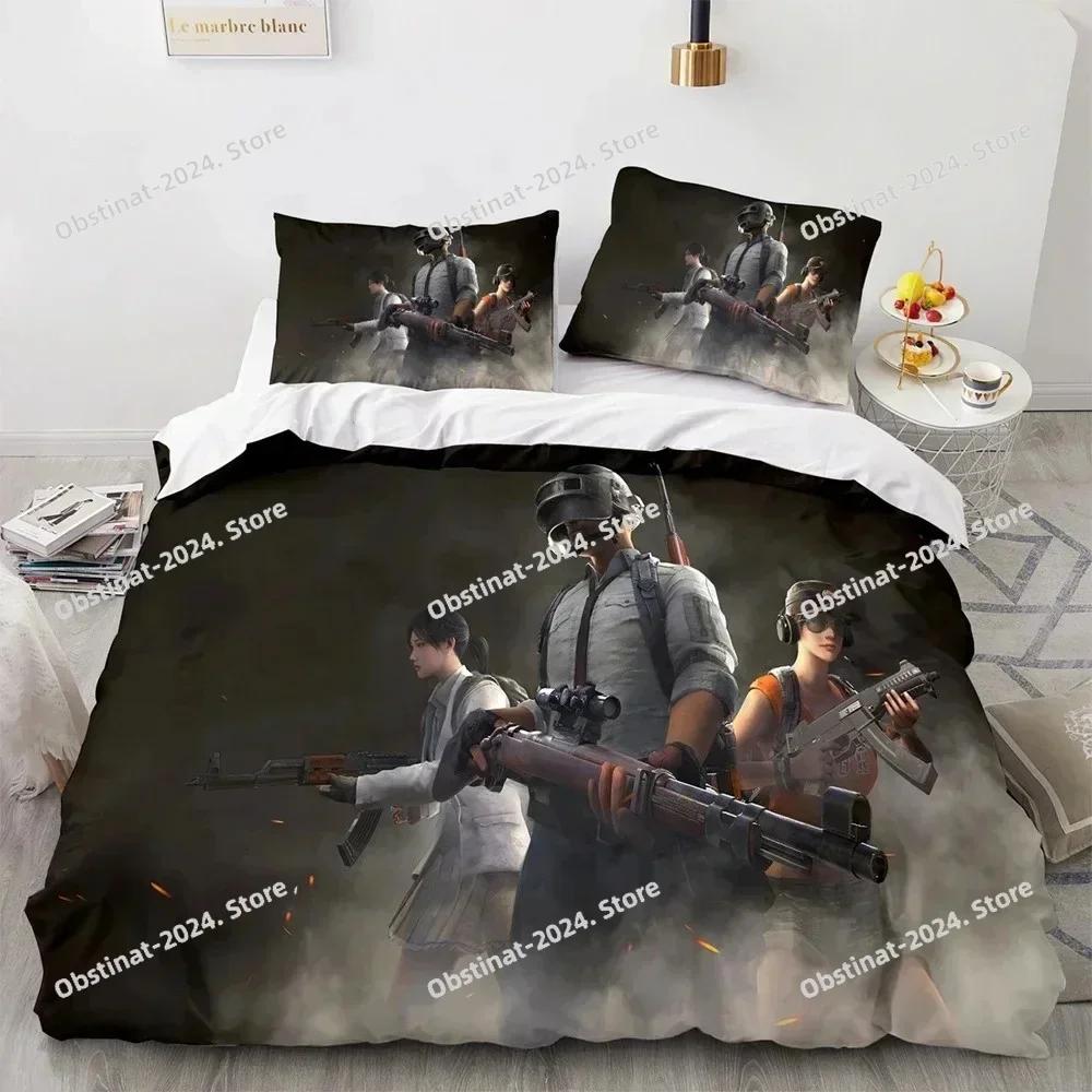 3D PUBG Game BATTLEGROUNDS Bedding Set Printed Comforter Quilt Bed Cover Duvet Cover Pillow Case 3 Pieces Sets Kids Adult Size