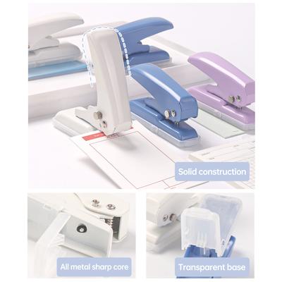 KWtriO Tek Delik Delme Makinesi Kağıt Daire Delme Makinesi Mini DIY Kesici A4 A5 için 40 Sayfaya Kadar Delme