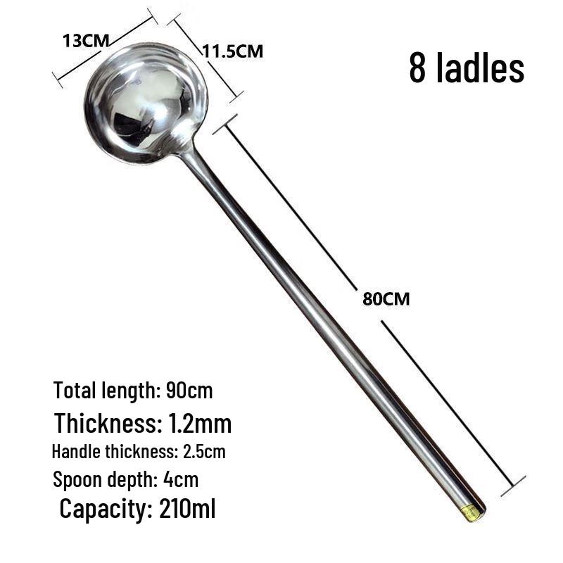 Weijiexing Long Handle Stainless Steel Wok Ladle