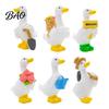 Lovely Gift for Friends Mini Garden Duck Figurine, Cute Farm Dolls, Small Desktop Home Office Decor Car Dashboard Figurines, Micro Landscape Ornaments