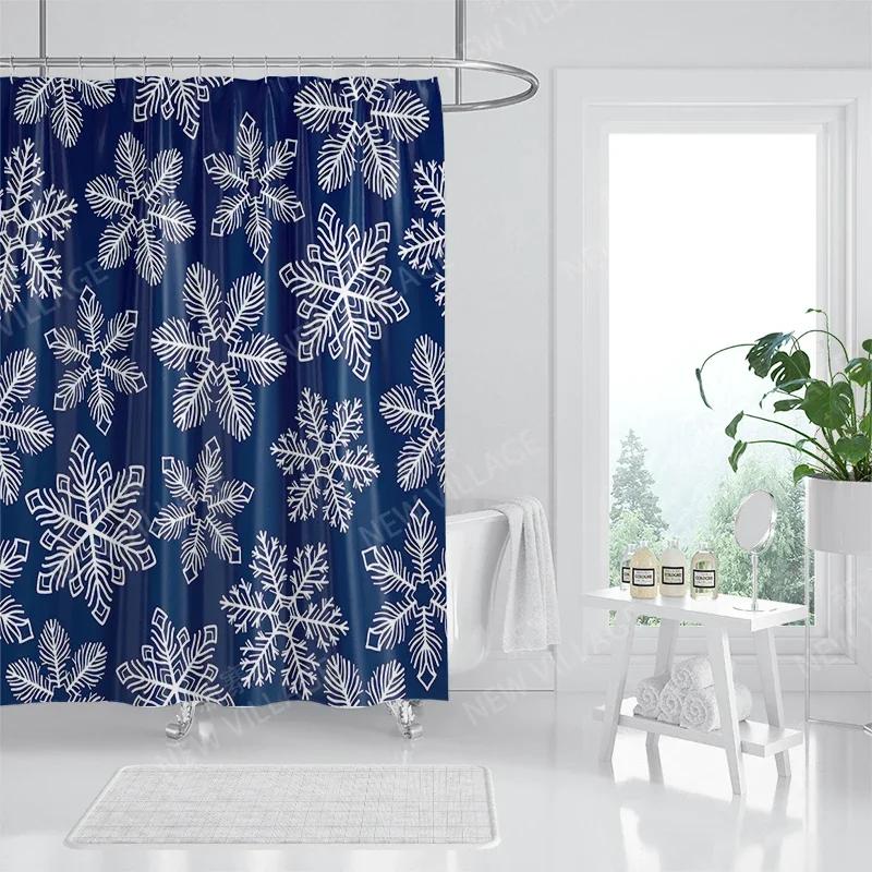 Household Waterproof Fabric Home Shower Curtain Accessories 90x180 Shower Curtain 240 * 200 Christmas Peripheral Shower Curtain