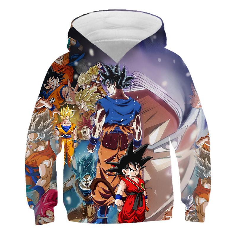 2025 Barn Japansk Anime Super Dragon Ball Pullover Super Goku 3D-trykk Gutt Streetwear Mote Genser Casual Dragon Ball Kul Hettegenser