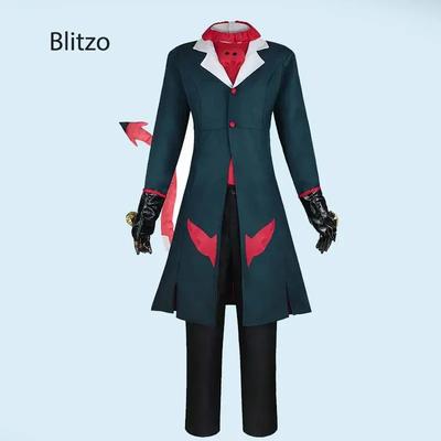 Anime Cosplay Hazbin Ell Adult Blitzo Uniform Suit Jacket Pants With Tail Outfits For Halloween Blitzo Cosplay Costume