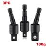 3PCS/set electric Drill Air Screwdriver Sleeve Universal Adapter Hexagonal Handle to Square Head Rotary Adapter Connect Rod Tool