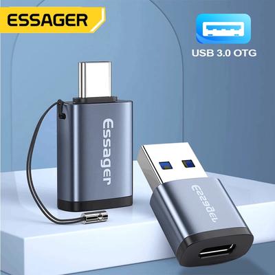 Essager USB 3.0 Typ-C OTG Adapter Typ C USB C Stecker Auf USB Buchse Konverter Für Macbook Xiaomi Samsung S20 USBC OTG Stecker