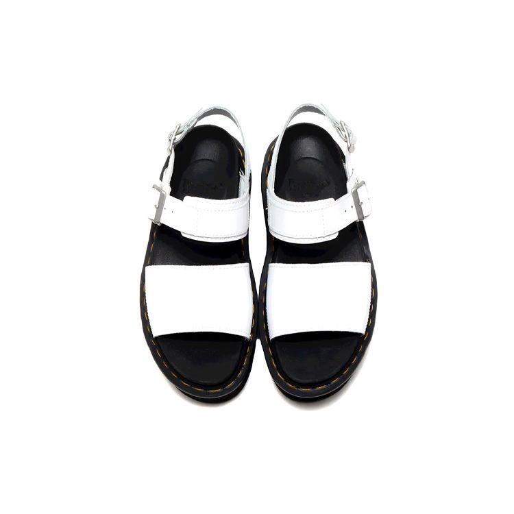 Dr. Martens Voss One Strap Open Toe Wedge Leather Thick Sole Sport Sandals Women Sandals White 26725100