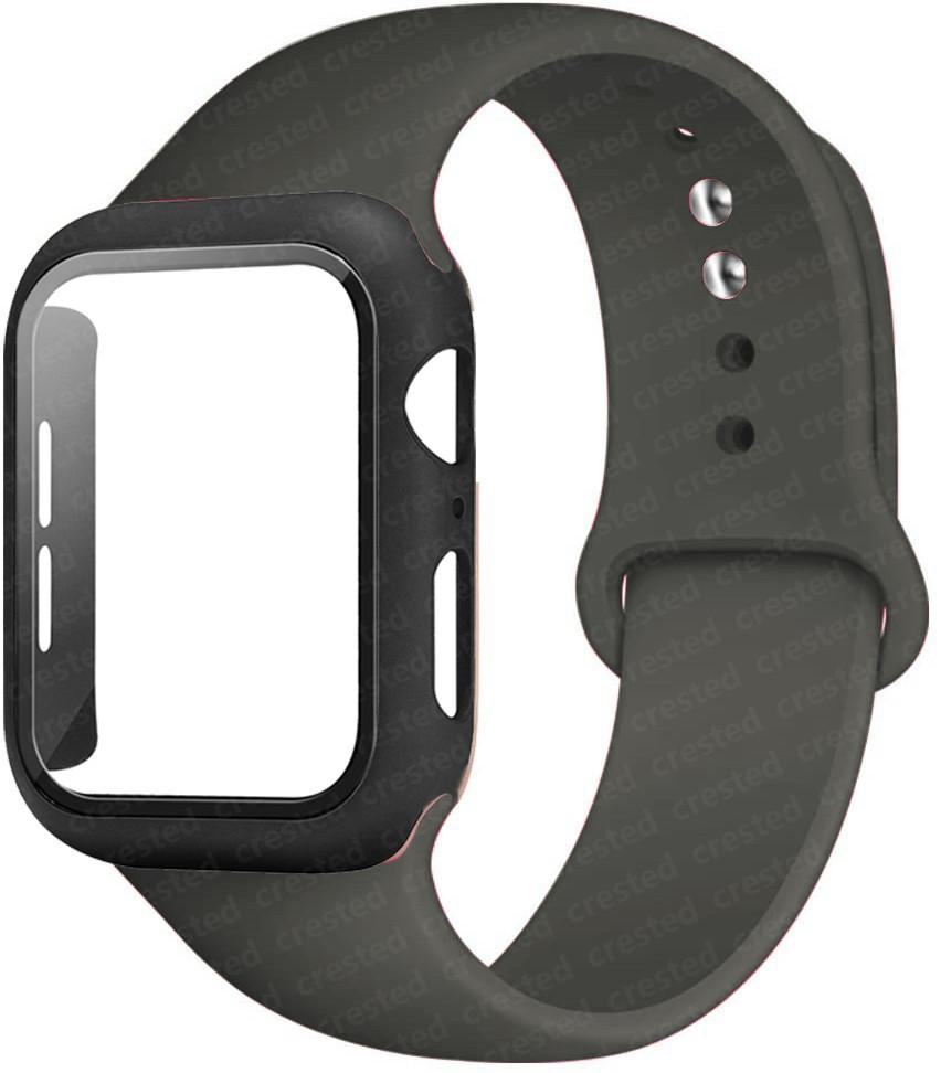 For Apple Watch Bands 46mm 44mm 41mm 40mm 45mm 42mm Silicone Correas Bracelet Iwatch Series 10 9 8 7 6 SE 3 11 Glass+Case+Strap