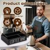 4 Grids Wood Coffee Station Organizer box tea bag Paper Cup Nespresso Dolce Gusto Coffee capsule holder coffee bar accessories