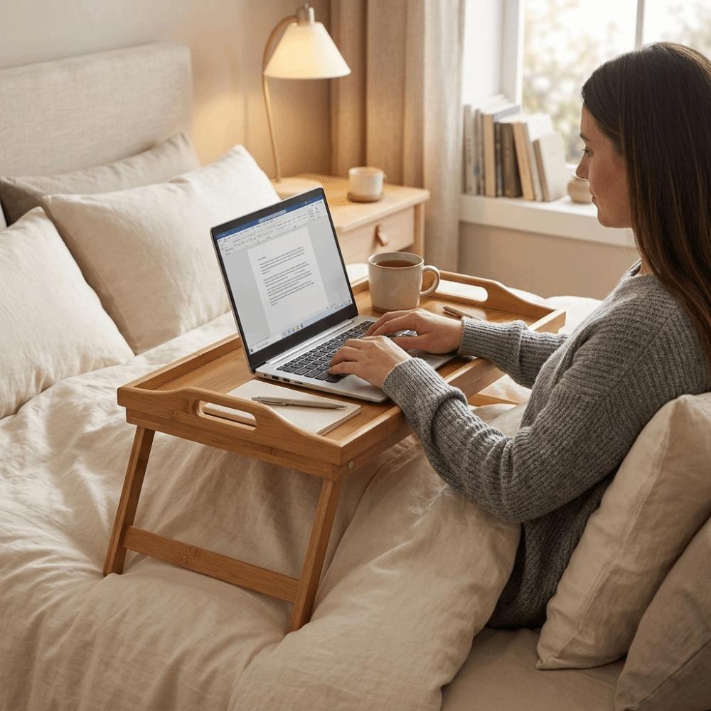 Space Saving Bed Tray Table Portable Bed Table Tray Cozy Computer Desk Bedroom