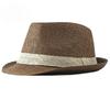Summer Straw Fedora Hat for Men Women Breathable Mesh Jazz Hat Sun Protection Beach Sun Hat Vintage Panama Cap Casual Trilby
