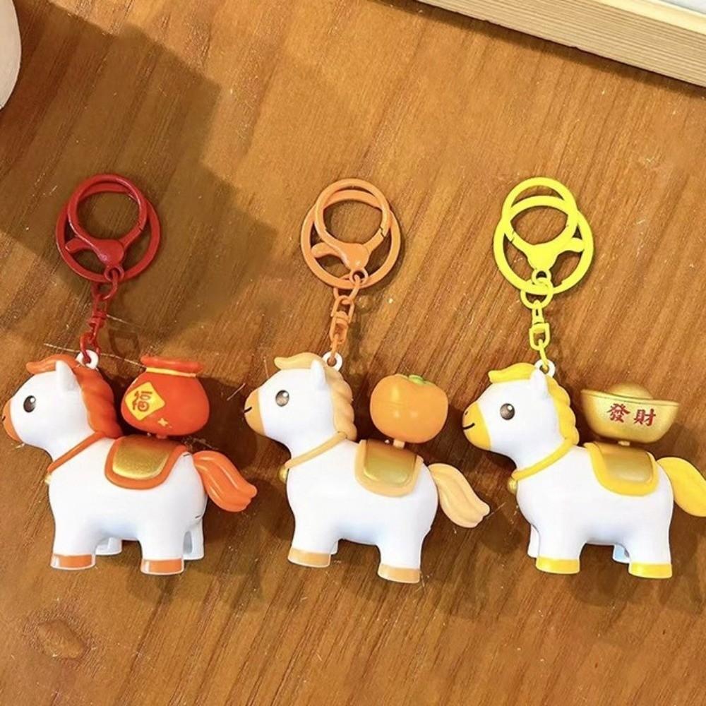 DIY Craft Zodiac Pony Keyring Rotatable Horse Design Key Ring Bag Pendant  Keychain Accessory