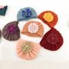 European & American Children's Knitted Woolen Hat with Flower - Warm Baby Hat for Autumn & Winter