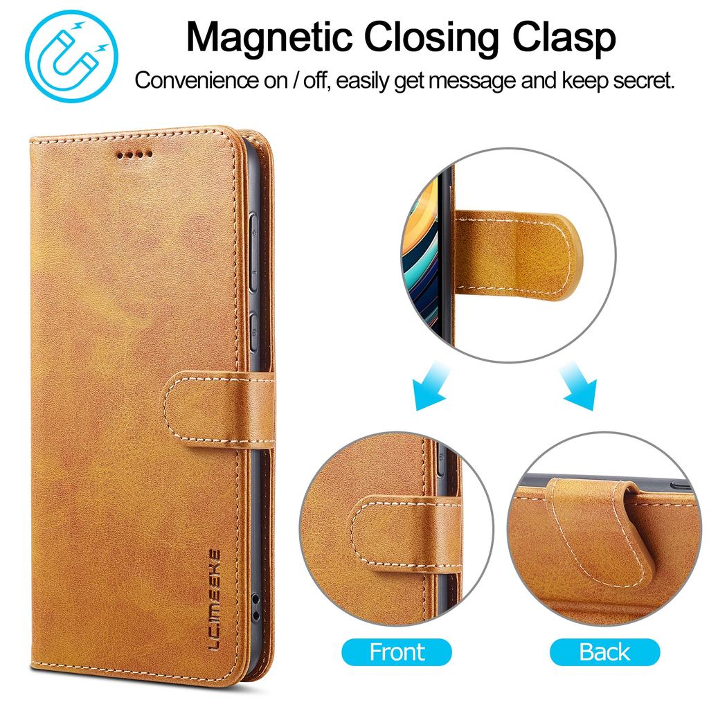 LC.IMEEKE For Xiaomi Redmi A3/Poco C61 4G Case Calf Texture Flip Stand Shockproof Phone Cover