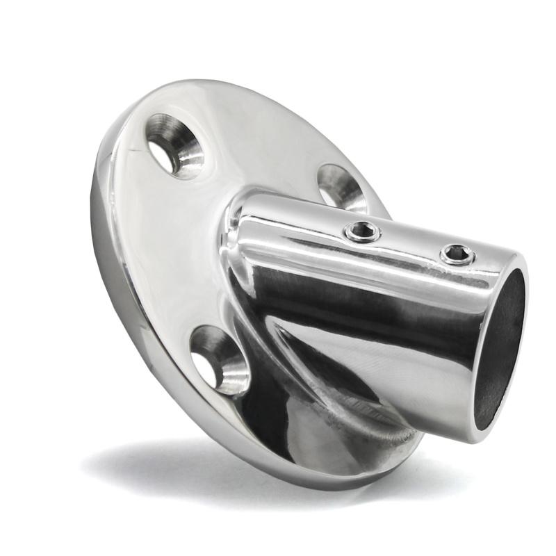 316 Edelstahl 45 Grad Bootsdeck-Handlaufschienenmontage Runde Basis für 1"Rohr Bootsteile Zubehör