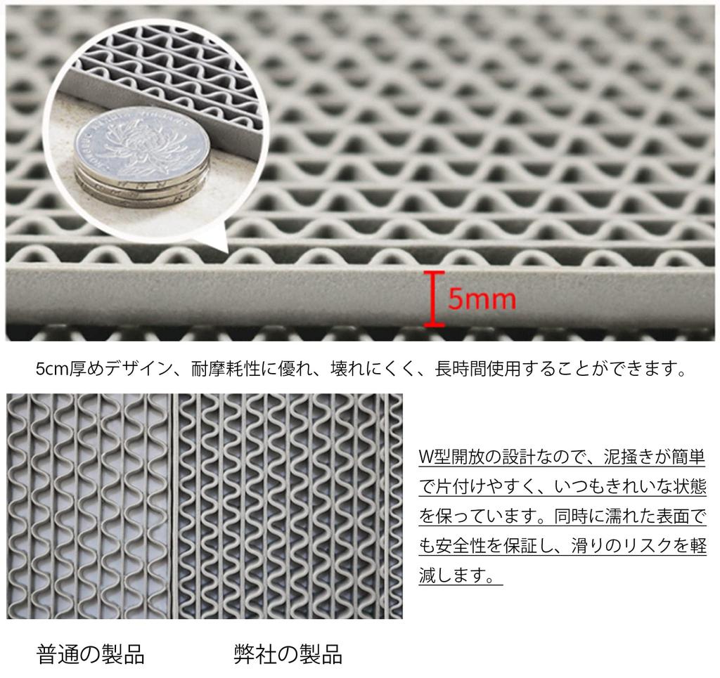 Yangweng Bath Thickness Bathroom Mildew Freely Quick Safety Washing Rubber Home Commercial Nursing Gray Mat, Anti-Slip, Drainage, Anti-Tip, 5mm, Mat,