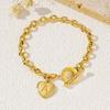 Adjustable OT Buckles Heart Charm Stainless Alloy Jewelry Elegant Wrist Chain For Sensitive Skin And Long Lasting Shine