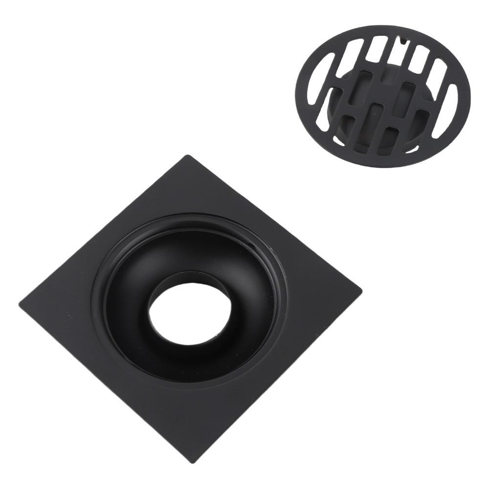 Black Floor Drain Stainless Steel Bathroom Drain Easy Installation Shower Drain Garage