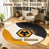 Round Rug Custom NameWolverhampton Wanderers Football Pattern Non Slip Carpet Home Floor Decor