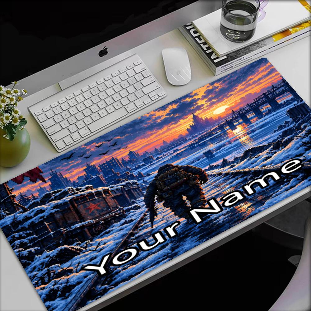 Custom Name Metro Theme Mouse Pad, Non Slip Rubber Base, Multifunctional Office & Home Decor, Perfect for Workspace Personalization.