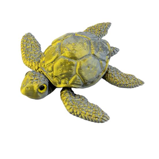 3D Printed Turtle Figurine Movable Joints Turtle Figure Articulated Sea