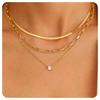 Gold Multi-Layer Cross Pendant Necklace for Women - Versatile Everyday Choker Jewelry