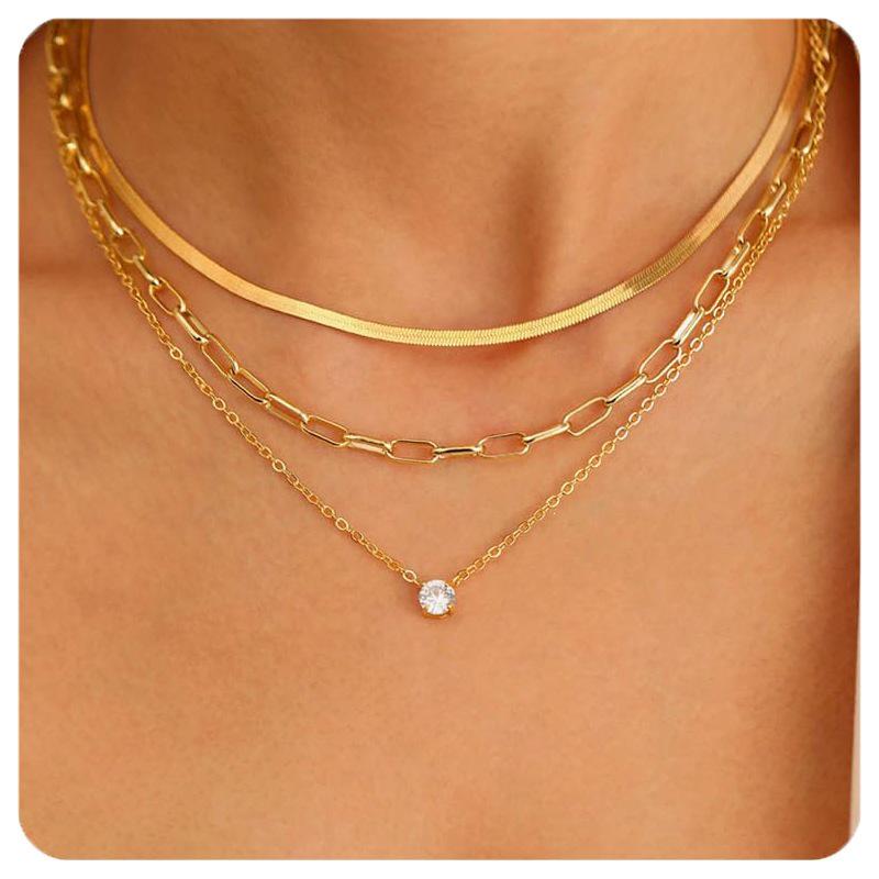 Gold Multi-Layer Cross Pendant Necklace for Women - Versatile Everyday Choker Jewelry