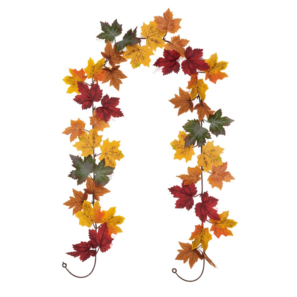 Artificial Autumn Leaf Garland with Realistic Vines and Pumpkin Decorations for Seasonal Home and Event Decoration Indoor and Outdoor Use