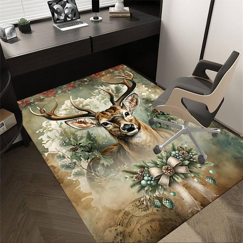 

1pc Deer Christmas Carpet Office Rug Outdoor Mat Home Decor Area Carpet Festival Gift 60cm by 90cm